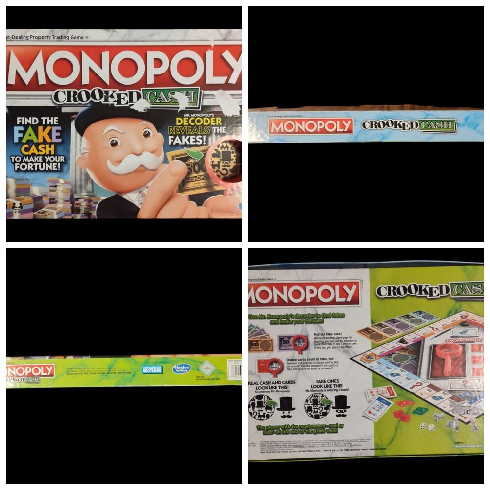 New MONOPOLY Crooked Cash Board Game for Families and Kids Ages 8 and Up Hasbro